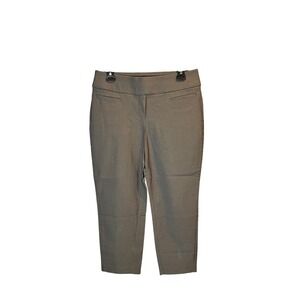 Apr 9 Pull On Ankle Pants Taupe Brown Gray High Rise Stretch Trousers Office 12
